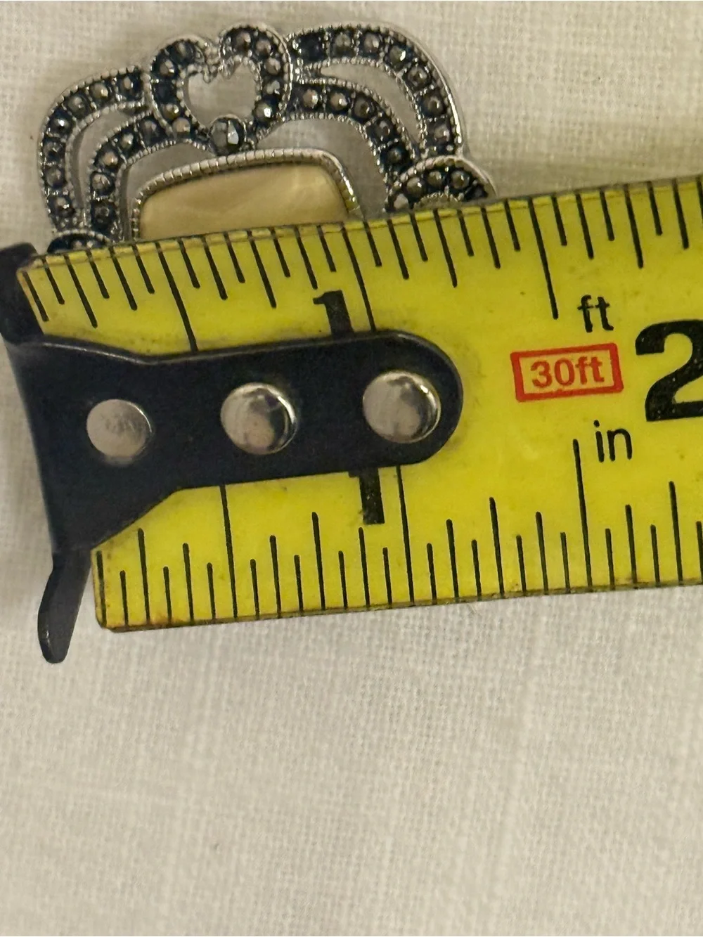 Vintage Liz Claiborne Art Deco Marcasite Brooch 1.5”